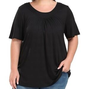 NWT Shiaili Black Plus Size Top 3X | Soft Comfy Everyday Tee